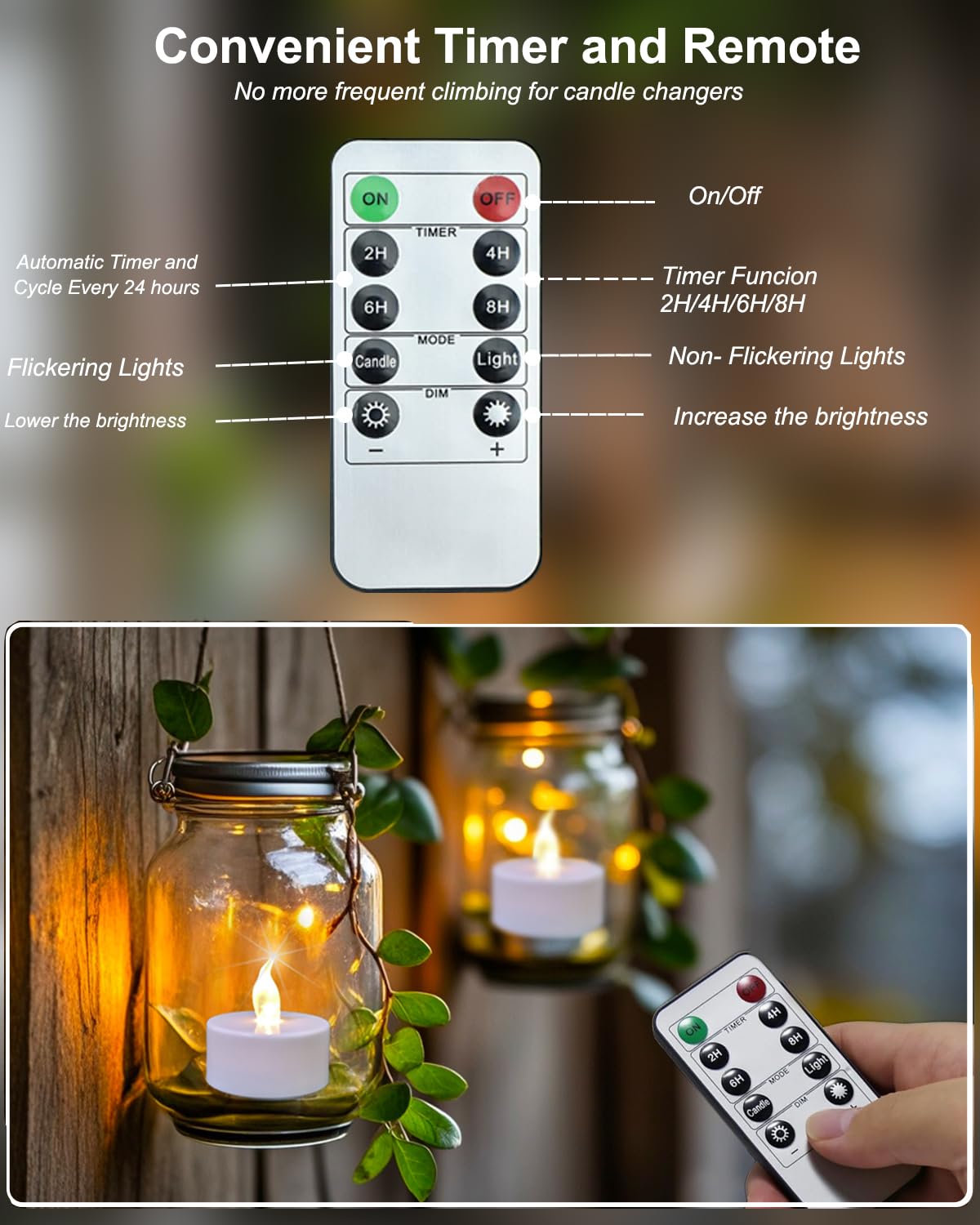 Remote Flameless led tea lights candles with timer,400+ Hours Battery Life,Realistic Flickering Flameless Votive Candles,Safe Decorative for Halloween Christmas/Wedding/Home Decor (Warm White 12 Pack)