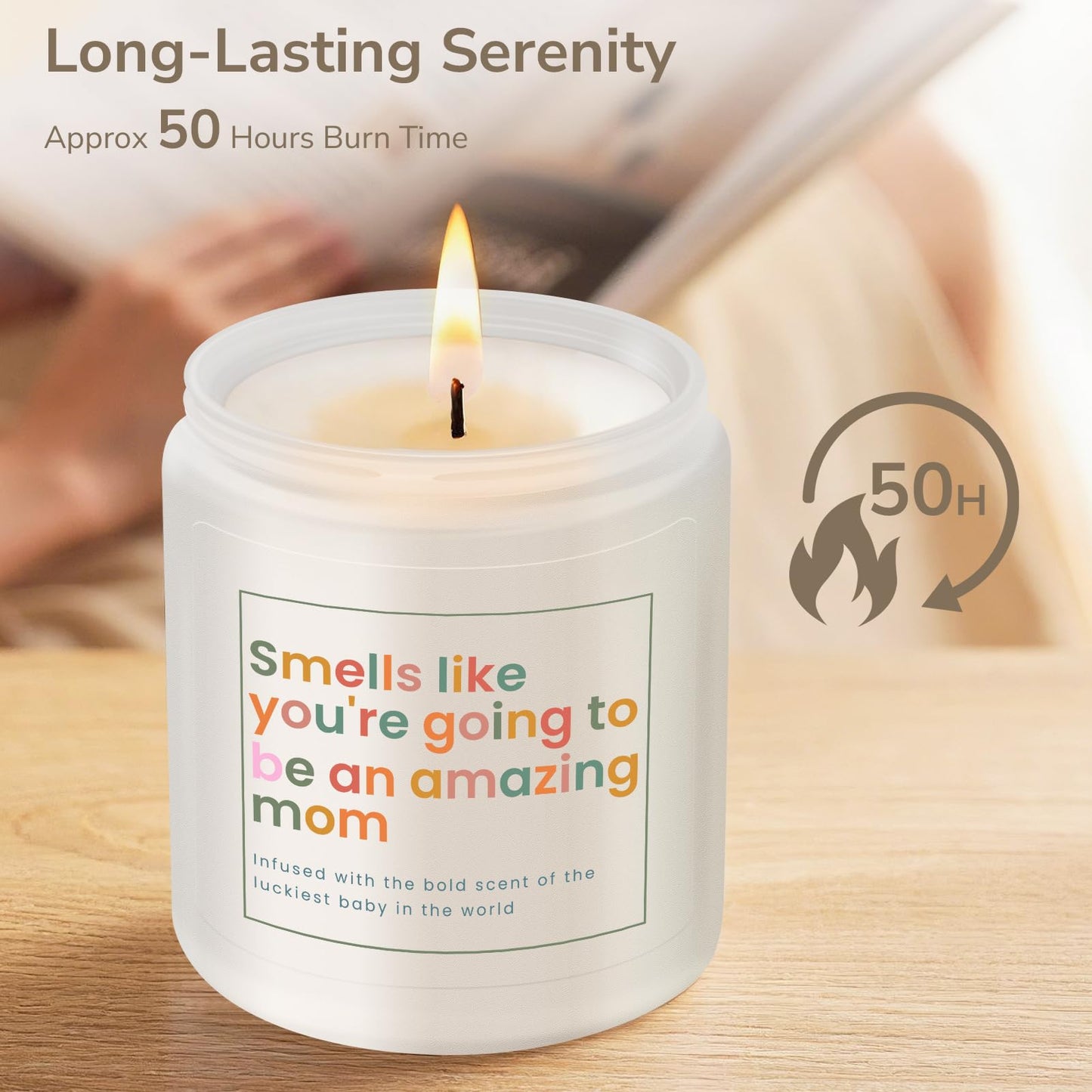 New Mom Gifts, Gift for New Moms, Mothers Day Gifts for Mom, Mothers Gift After Birth -7 OZ Lavender Soy Wax Candle