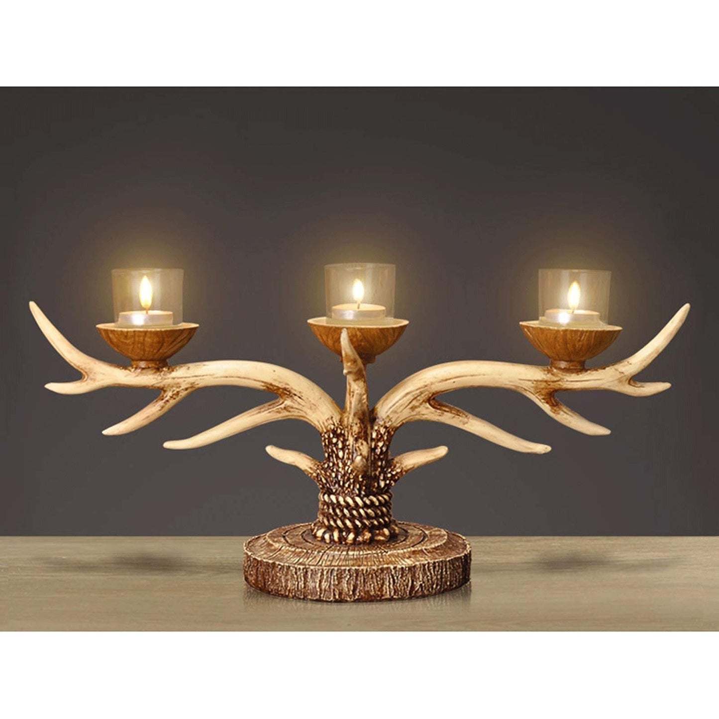 XILIN-1987 Candle Holderss European Style Resin Candle Holders A Candlestick That Can Display 3 Pillar Candles for Fireplace, Living or Dining Room Table, Gifts for Wedding Decorative Candlestick