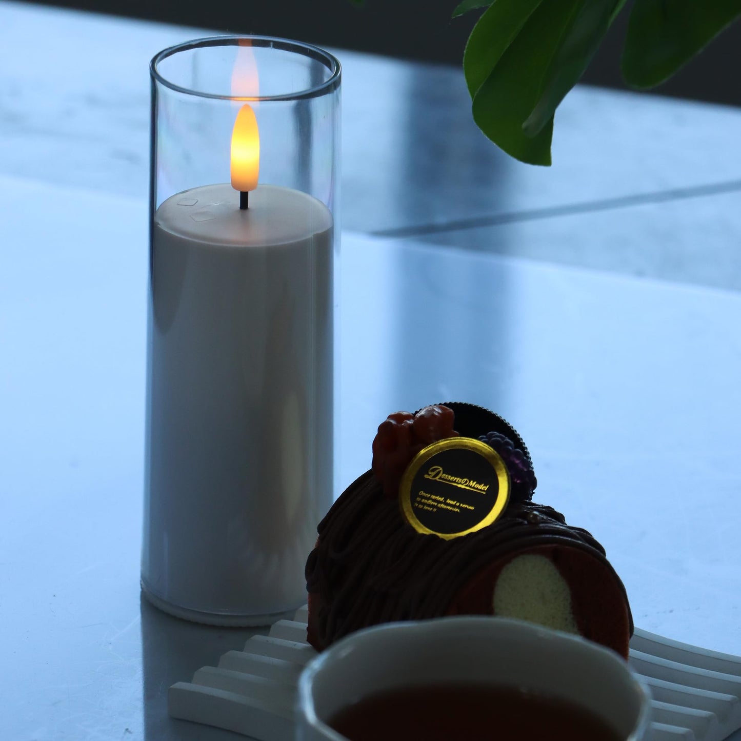 CANDLE CHOICE Indoor Outdoor Flameless Candles with Timer Waterproof Realistic Flickering Battery Operated Pillar LED Lights with Acrylic Shell Wedding Party Christmas Decorations 6 Pack 2”x6” Clear