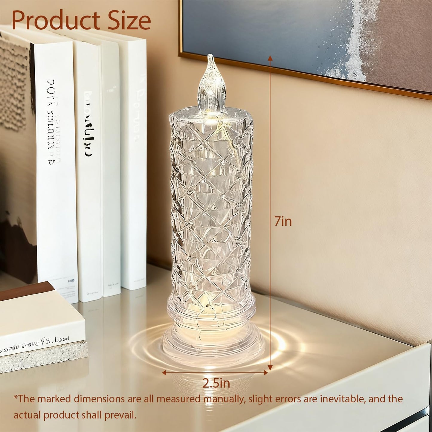 Aloelcap 4PCS Battery Operated Candles, Christmas Decorations Flameless Candle, Valentines Proposal Anniversary Wedding for Birthday Party Decoration