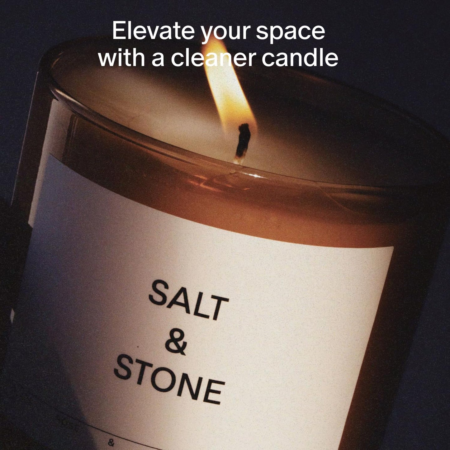 Salt & Stone Scented Candle for Women & Men | Coconut & Soy Blend Wax | Hand-Poured, Aromatic & Fragrant | 100% Cotton Wick | Long-Lasting 50 Hour Burn Time | Black Rose & Oud 8.5 oz