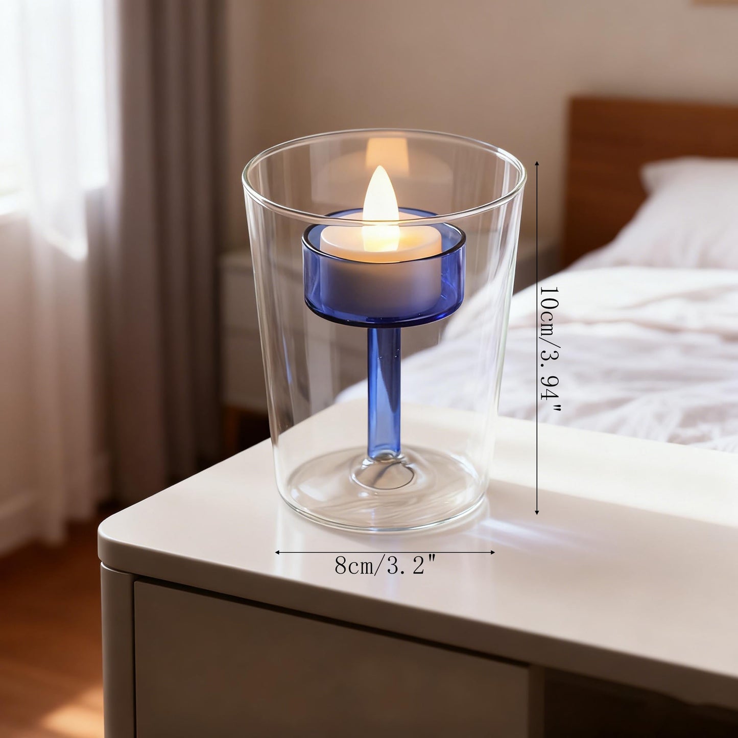 Maimeili Glass Candle Holder Hurricane Crystal Decorative Candle Fits Standard Tealight for Table Wedding Dinning Centerpieces Party Supplies Home Decor