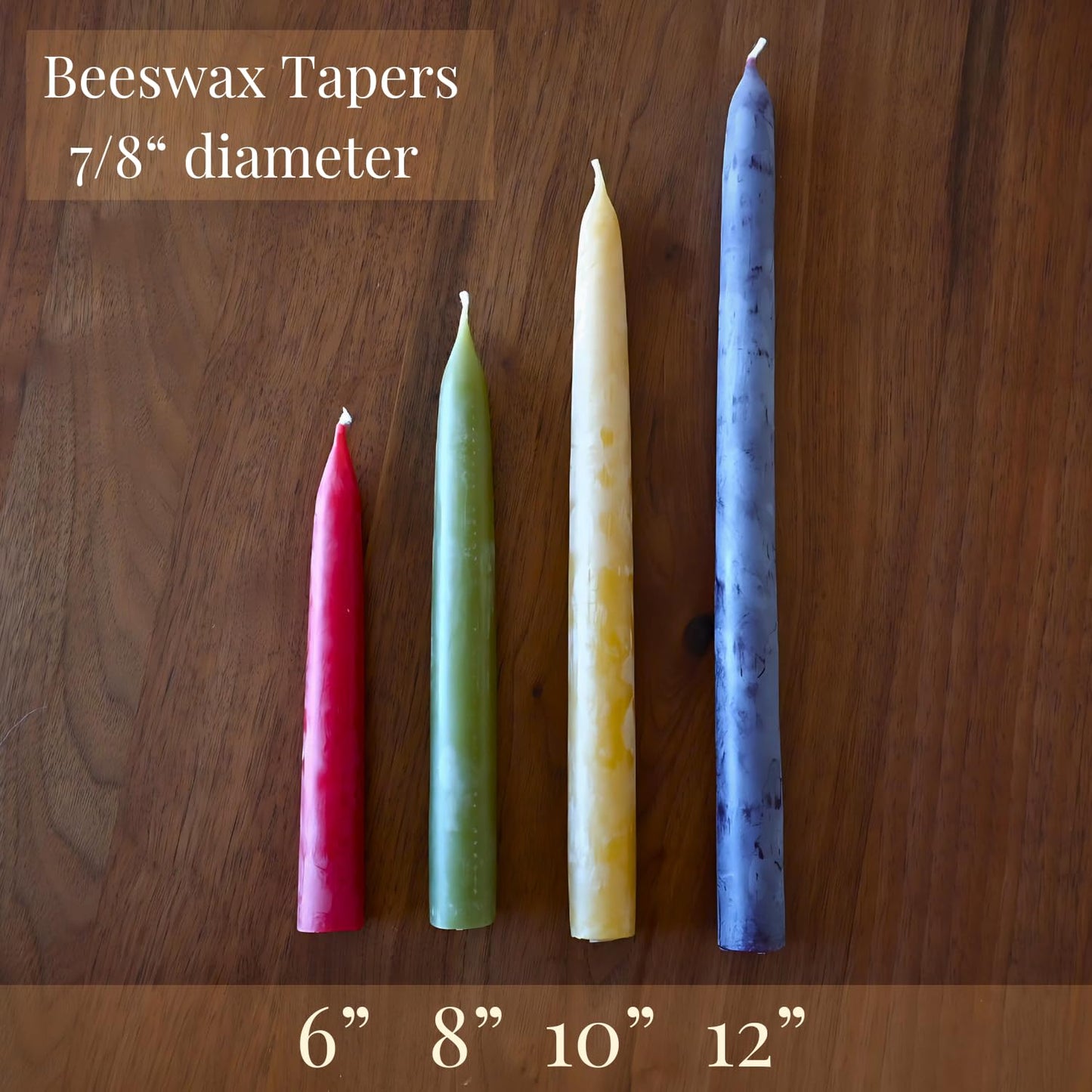 Candlestock Beeswax Taper Candles – Standard 7/8" Diameter, Pure 100% Natural USA Beeswax, Cotton Wick, Dripless, Long-Burning, Handmade in Woodstock, NY- 10 Inches - 1 Pair (2 Candles) - Sage