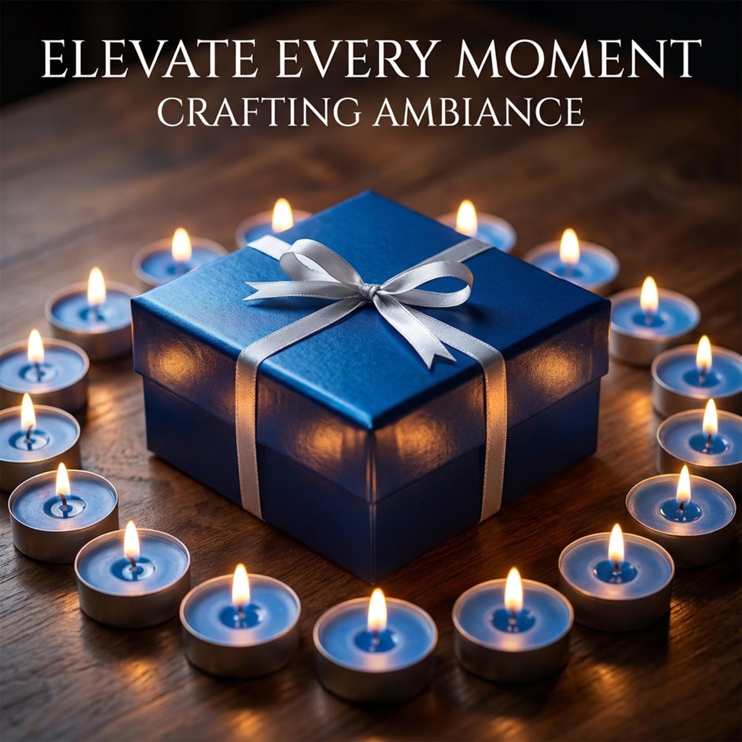 Blue Tea Lights Candles Set - MAQIHAN 25pcs Tealight Candles Votive Soy Candle with Cotton Wick for Home Decoration, Wedding, Emergencies, Shabbat