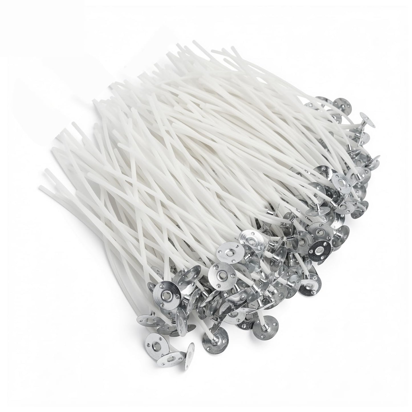 Aubeco 240Pcs Candle Wick, Low Smoke 4 Inch Pre-Waxed Cotton Wick with Tabs, Natural Cotton Core for Candle Making, Soy Candle DIY