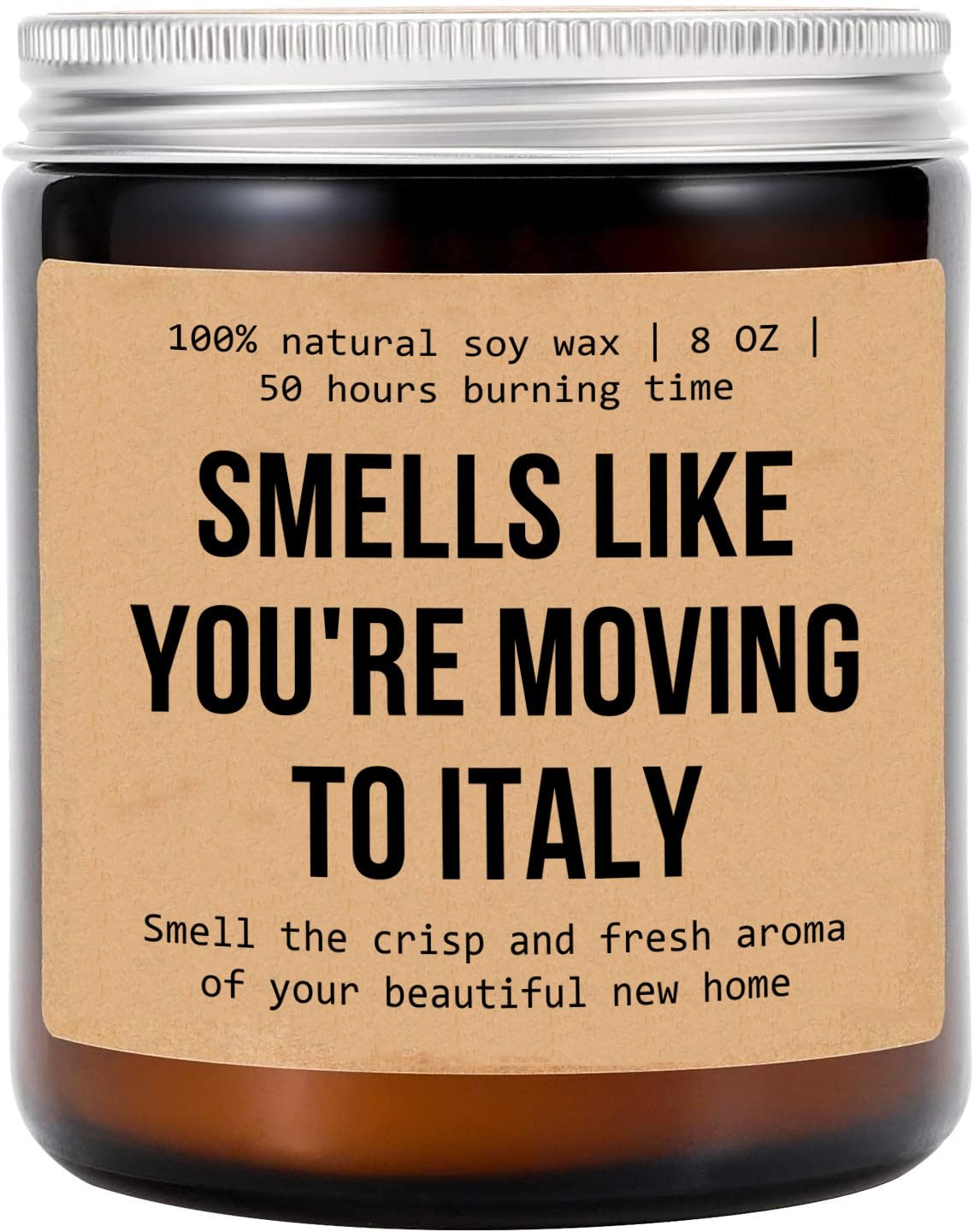 Emily Gift Italian Scented Soy Jar Candle - 8oz, 50hr Burn Time, Modern Design, Stress Relief, Home Fragrance