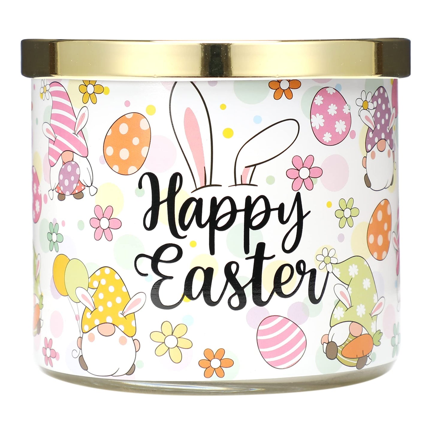 Easter Bunny Candles, Happy Easter Jasmine Scented Candle, 14 oz, 3 Wick Large Jar, Spring Bunny Candle Gifts for Women Men