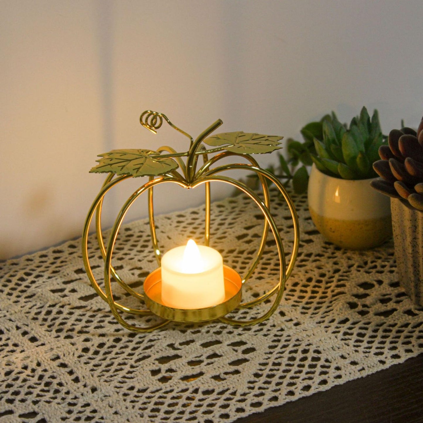 Tealight Candle Holder - Cute Candle Holders for Pillar Candles Tea Light Candle Holders Metal Candle Stand Table Centerpiece for Christmas Wedding Decor (Candle Holder with Glass Shade Black)