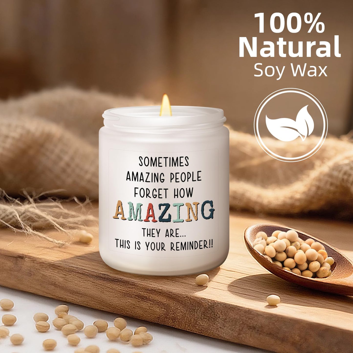 KLL Gifts for Women - You're Amazing Candle - Mothers Day Gifts, Christmas Gift for Women, Birthday, Thank You Inspirational Appreciation Gift for Woman Mom Coworker Sister Wife - Lavender Scented
