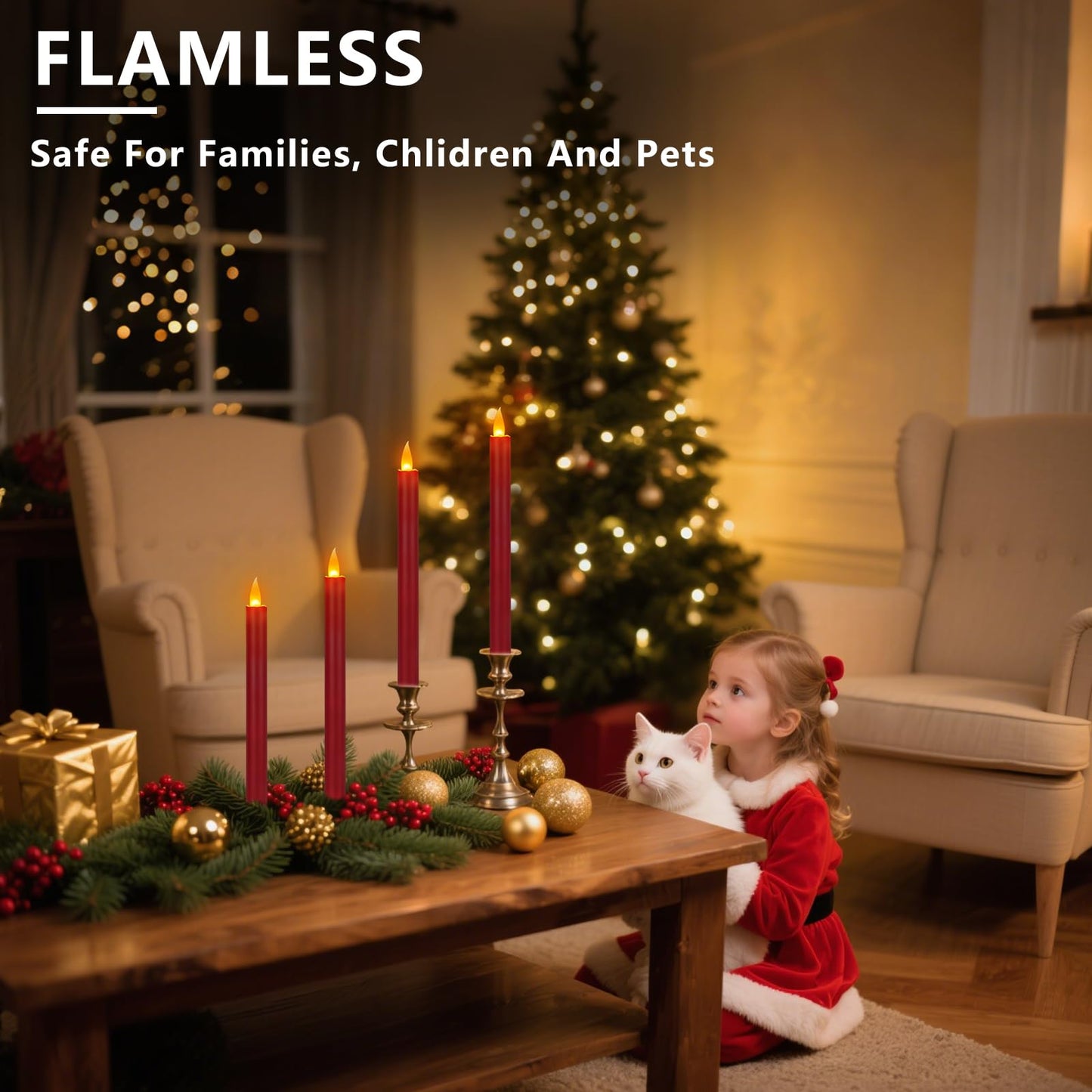 wemarry Flameless Taper Candles 10" Dripless Battery Operated Taper Candles Included Remote Timer 400+ Hours by 2AA Batteries for Halloween Christmas Wedding (Burgundy, 6 Pack)
