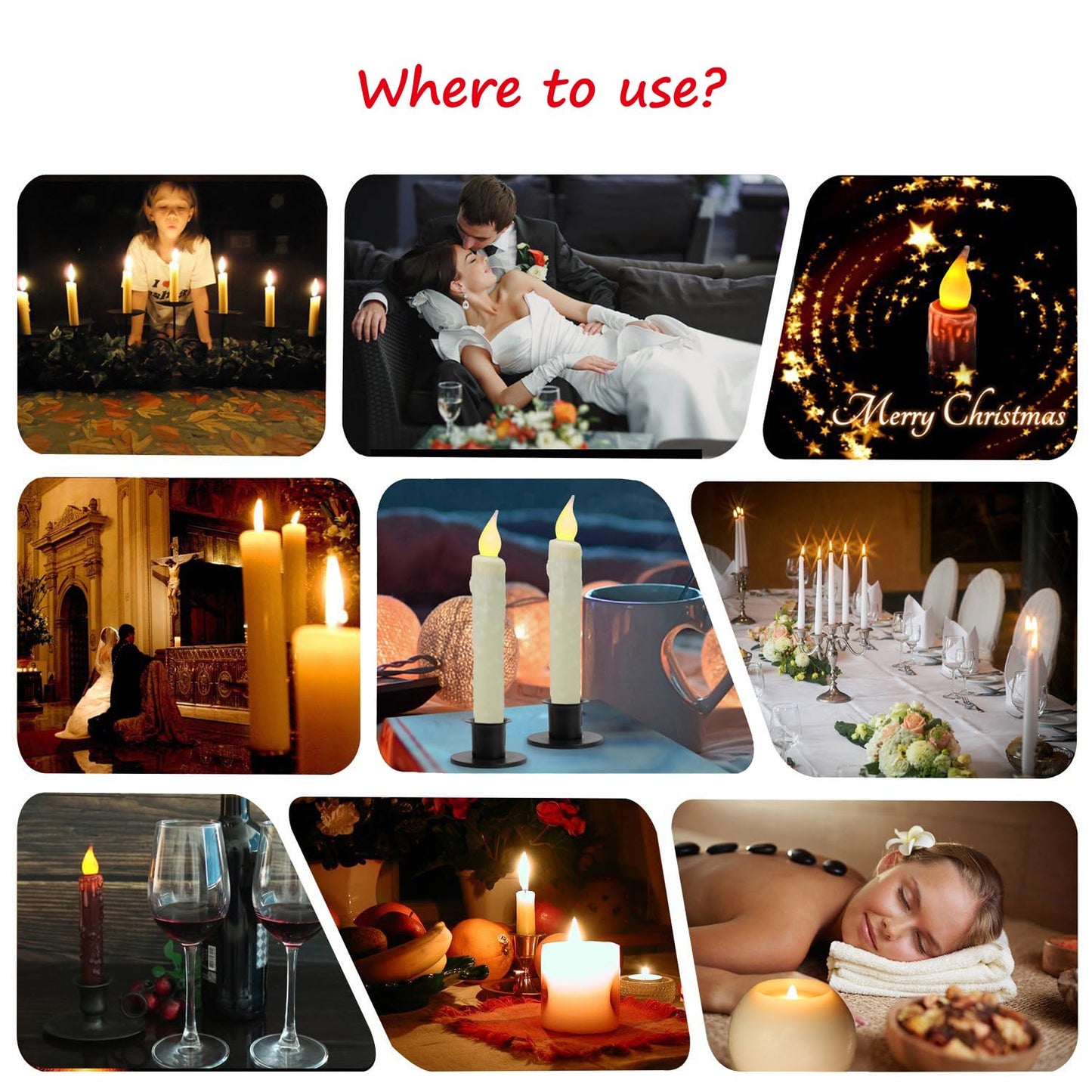CVHOMEDECO. Real Wax Hand Dipped Battery Operated LED Timer Taper Candles Country Primitive Flameless Lights Décor, 6-3/4 Inch, Ivory, 3 PCS in a Package