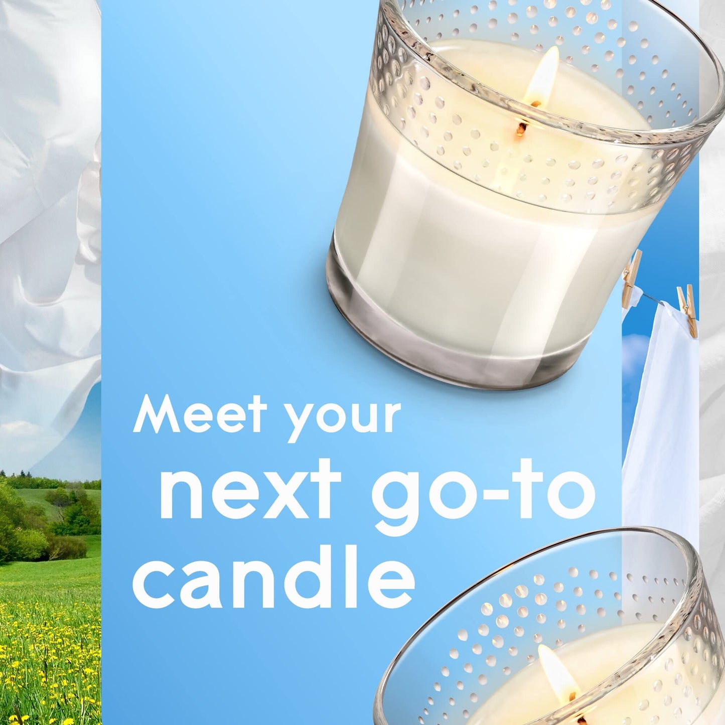 Glade Candle Jar, Air Freshener, Clean Linen, 3.4 oz, 2 Count