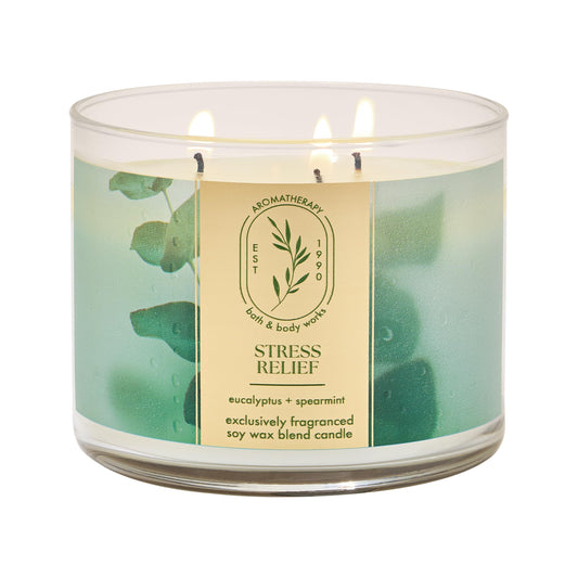 Bath & Body Works Eucalyptus Spearmint 3-Wick Candle - Scented Candle for At-Home Use - Long-Lasting, Room-Filling Fragrance - High Fragrance Oil Concentration - Soy Wax Blend