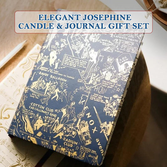 HARLEM CANDLE CO. Langston Candle & Night Club Map of Harlem Journal Bundle, Luxury Scented Soy Candle (11 oz, 80-Hour Burn), Vegan Leather Journal (300 Pages), Elegant Gift Set