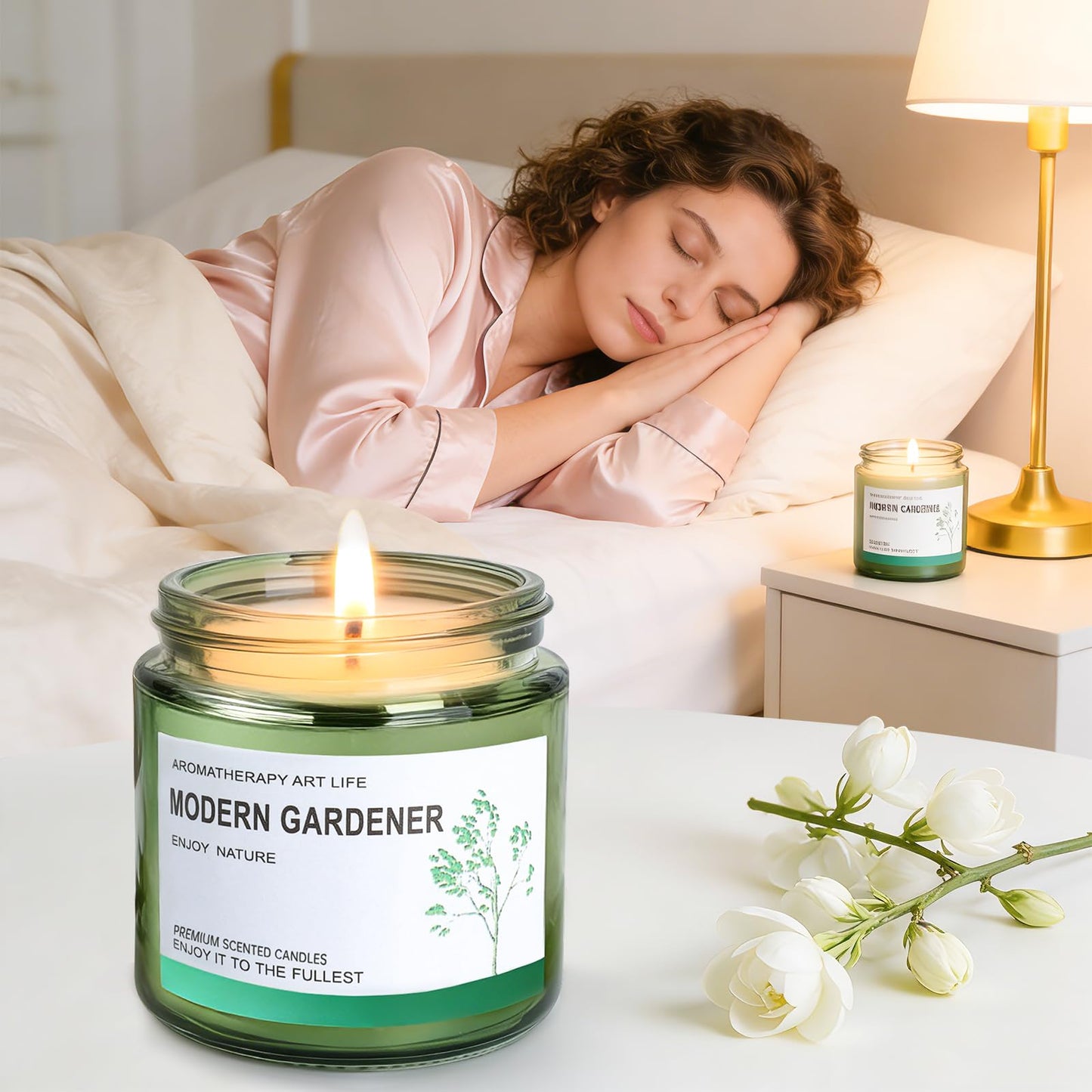 Lavender Candles, Scented Candles, Made of Natural Organic Soy Wax, in Glass Jars, can Burn for 160 Hours continuously, an Ideal Gift for Friends on Their Birthdays