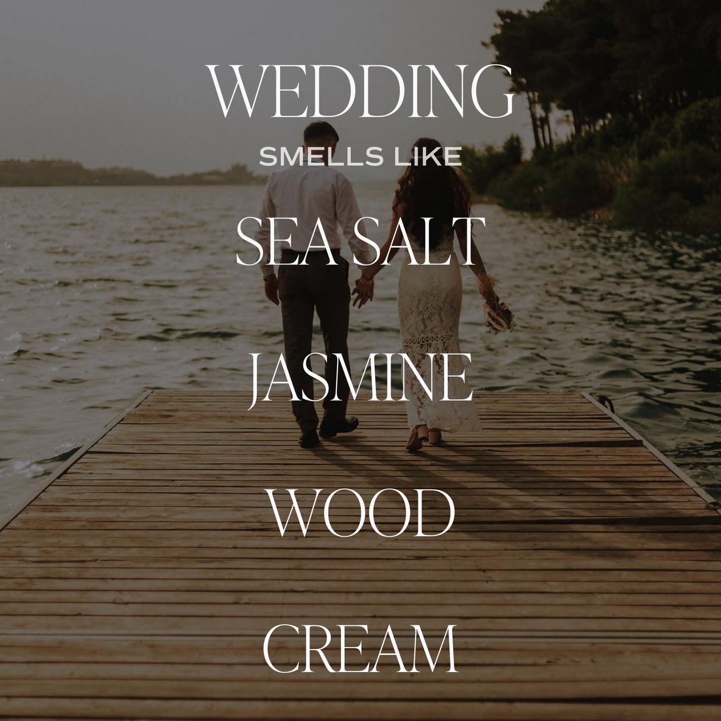 Sweet Water Decor Wedding Candle - Sea Salt, Jasmine, Cream, and Wood Scented Soy Wax Candle for Home - Engagement and Wedding Gifts for Women - 9oz Clear Jar, 40 Hour Burn Time, Made in the USA