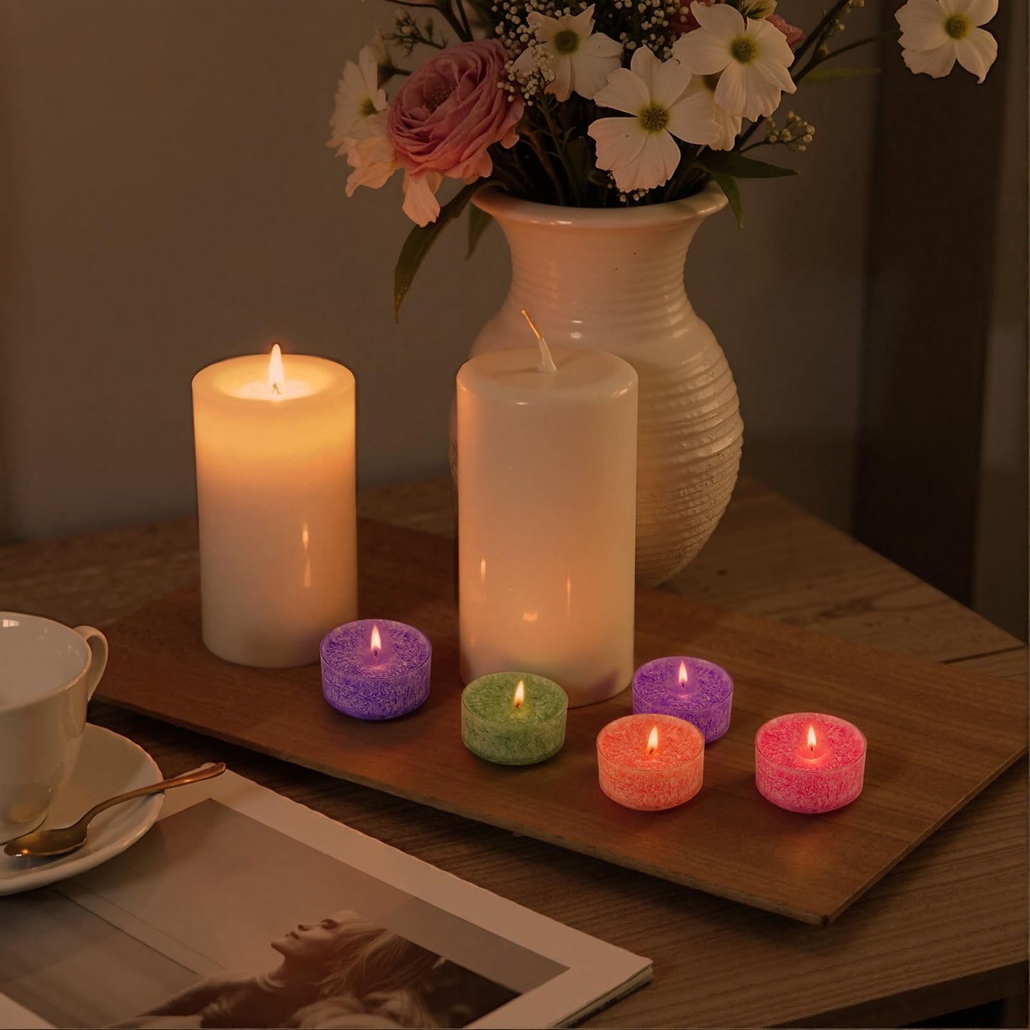Tealight Candles for Women 16 Pack Aromatherapy Scented Candles Small Candle Gift Set for Women with 16 Scents Long-Lasting Soy Wax Candles for Relaxation, Decor, Christmas, Birthday, Mother's Day