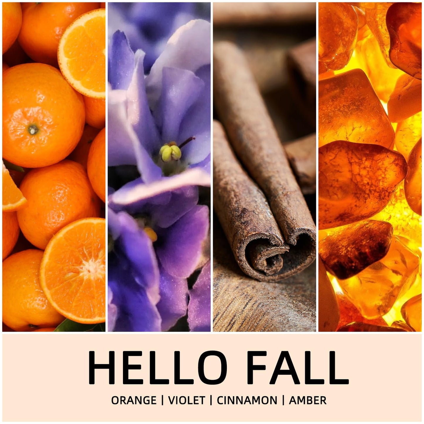 Fall Scented Candles Hello Fall 7oz – Warm Pumpkin Spice & Sweet Apple Soy Wax Candle for Cozy Autumn Home Décor, Perfect Fall Gift, 50 Hour Long Burn