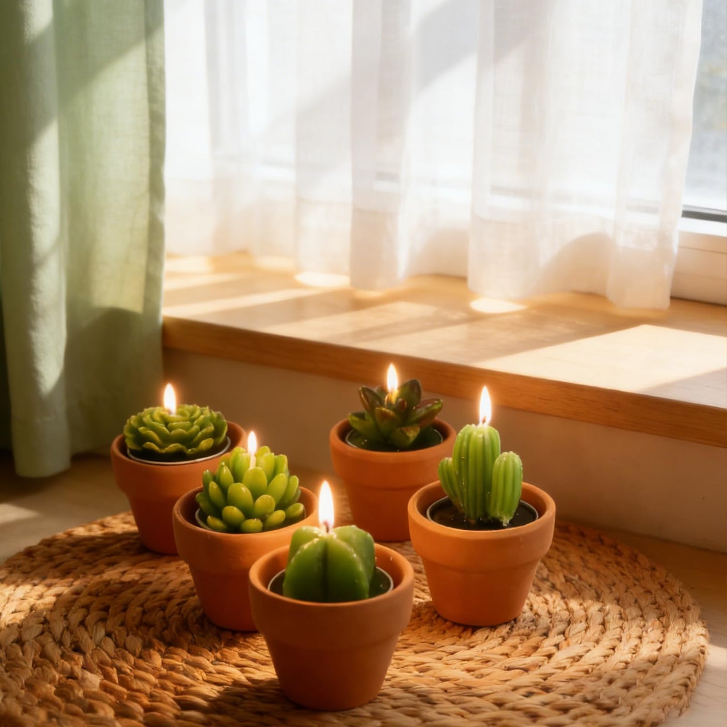 Succulent Tealight Candles with Terracotta Pot, Creative or Novelty, 48 Packs Handmade Decorative Candle as Housewarming Wedding Party Baby Shower Gifts