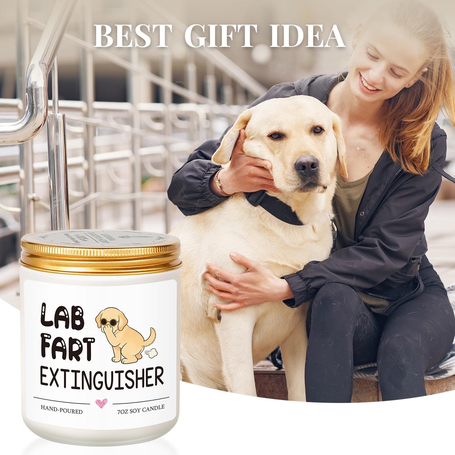 Funny Dog Lovers Lab Candle Labrador Retriever Gifts for Women Dog Mom Mothers Day Christmas Birthday Gifts for Girlfriend Sister Bestie Best Friend Her Wife Presents Lavender Scented Soy Candle