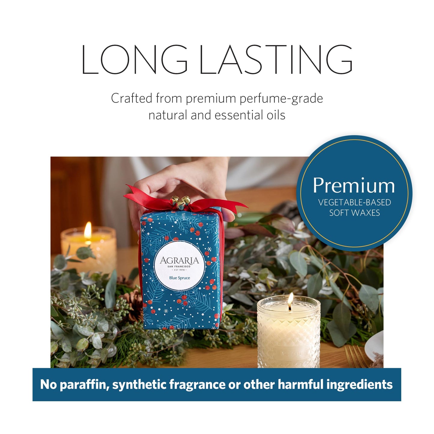 AGRARIA Scented Candles, 7 Oz, Long-Lasting Scented Candles for Home, Elegant Home Fragrance Gifts for Men and Women