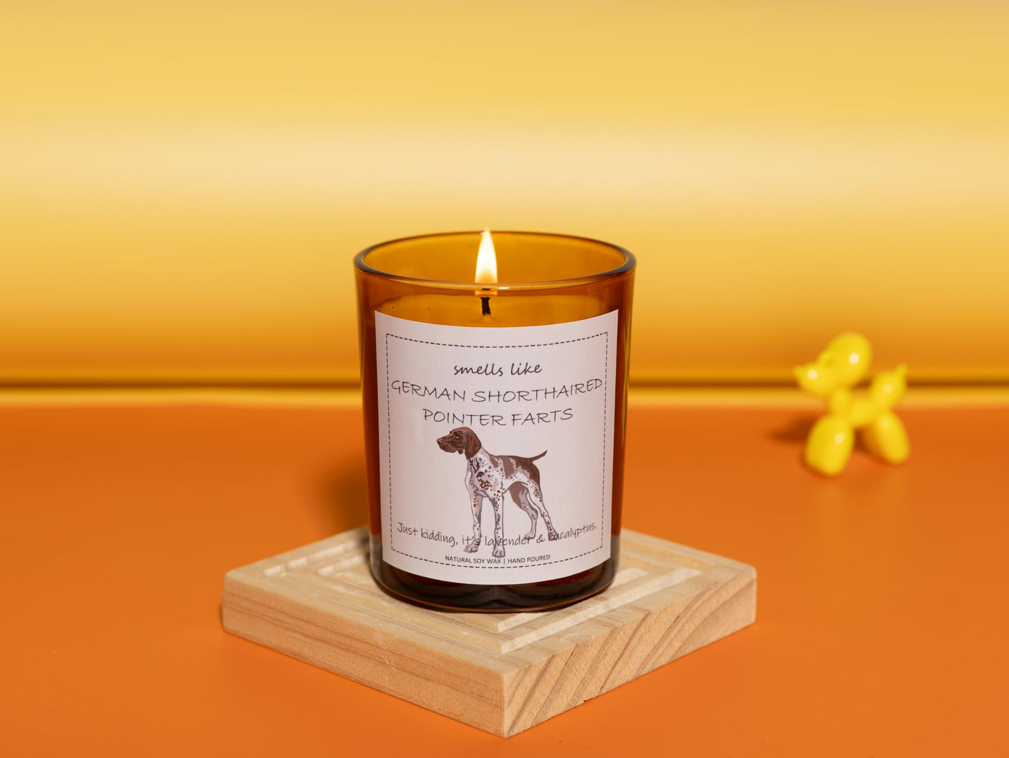 German Shorthaired Pointer Gifts, GSP Gift, Smells Like German Shorthaired Pointer Farts Candle - Lavender & Eucalyptus, Crafted by Natural Soy Wax & Natural Essential Oils