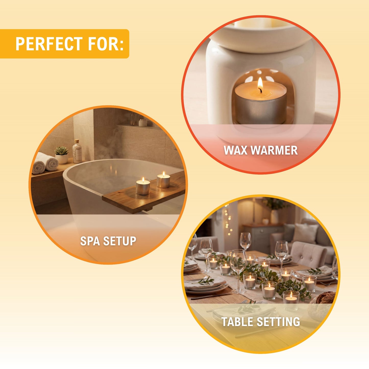 PAMI Premium Long-Lasting with 8 Hours Burning Time Unscented Round Tealight Candles [50-Pack] - Paraffin Tealights with Beautiful Flame- Perfect for Votive Candle Holders