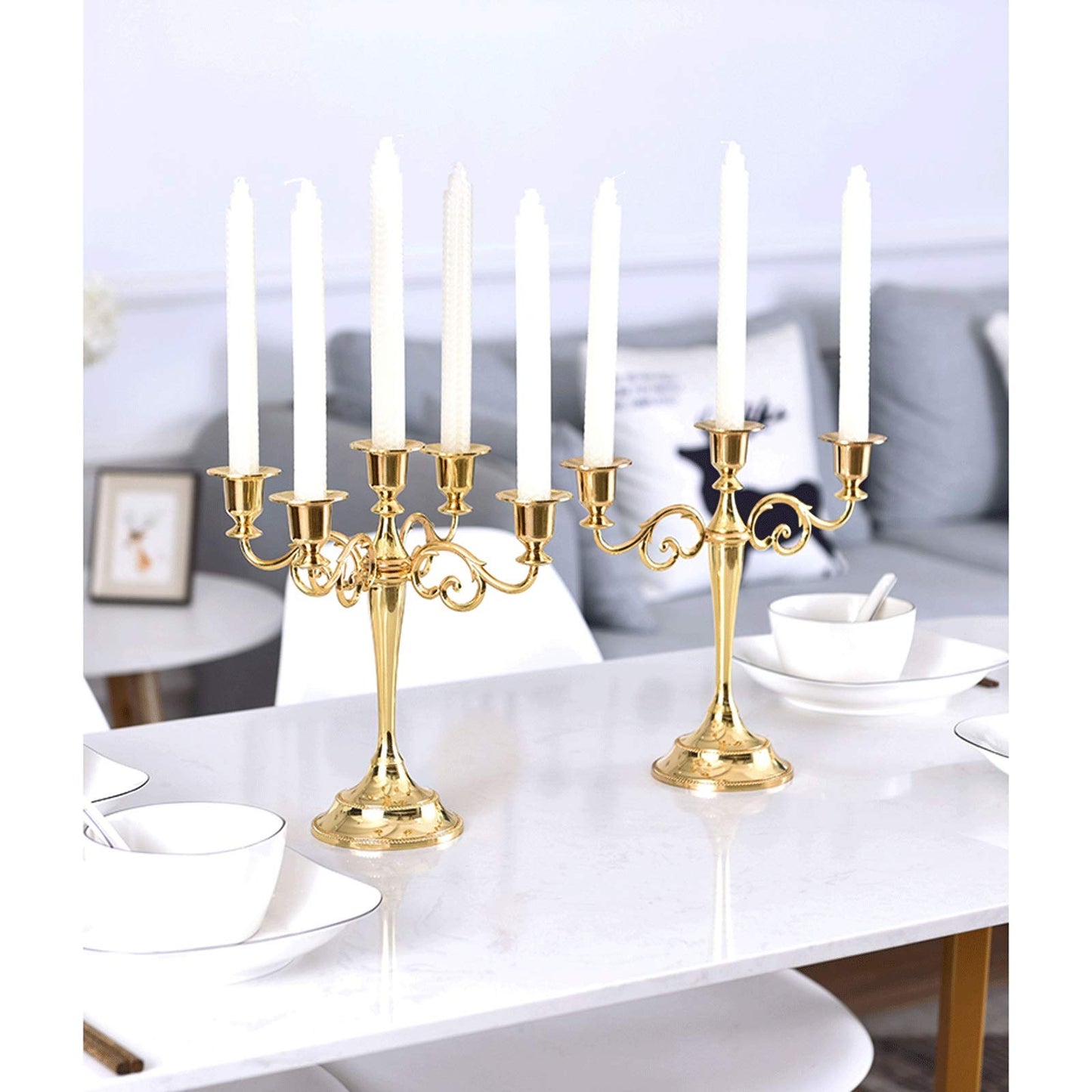 Candle Holderss Metal Candlesticks Decor， Candlesticks Holder For Formal Events, Taper Candle Holder Stand Centerpiece Elegant Decoration Piece for Table Candle Stand Decorative Candlestick