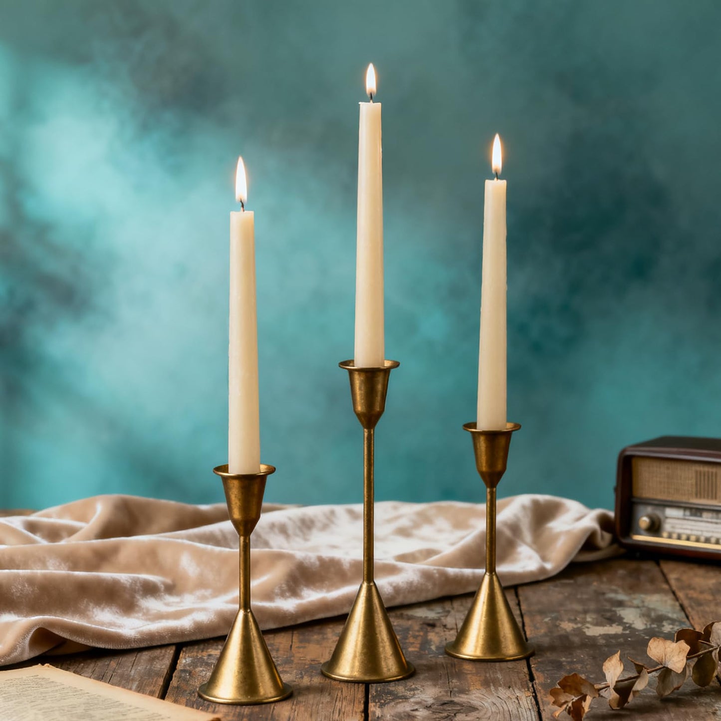 AGLARY 10 Pack White Pure Beeswax Taper Candles 10-Inch, Unscented with Cotton Wicks - Air Purifying, Recyclable Paper Box.