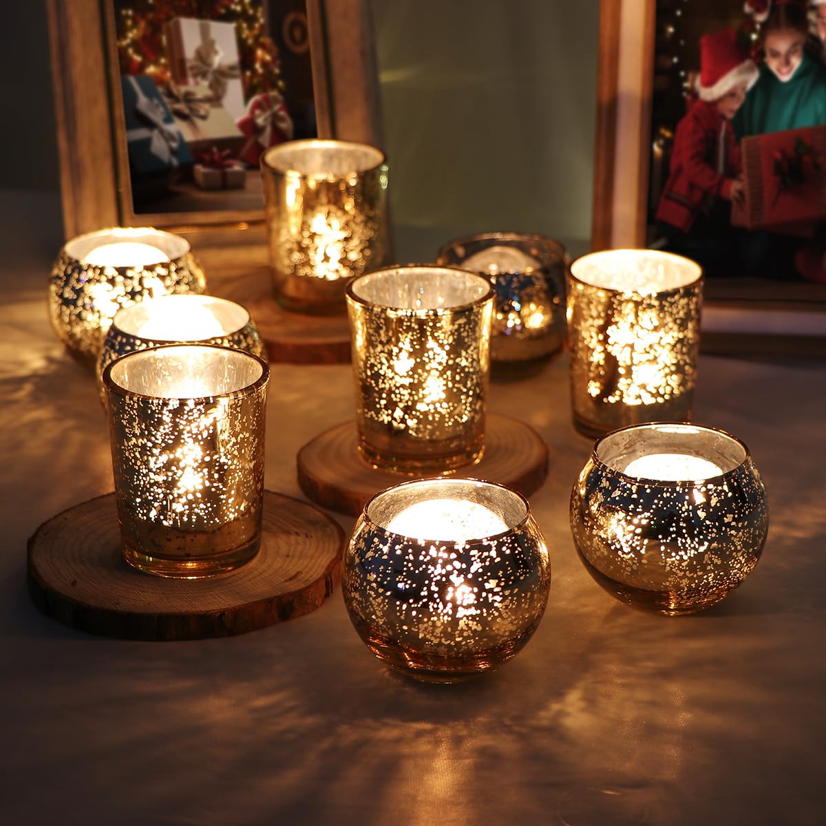 DEVI 48PCS Assorted Votive Candle Holders, Mercury Glass Candle Holder for Party,Wedding Centerpieces for Tables,Birthday Table Decor
