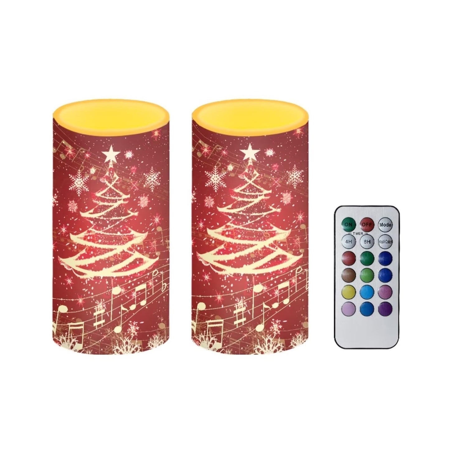 Luarisgur Red Flameless Candles with Remote Christmas Tree LED Table Candles Battery Operated with 4/8 Hour Timer for Indoor Christmas Decorations Xmas Holiday Home Flameless Flickering Candles