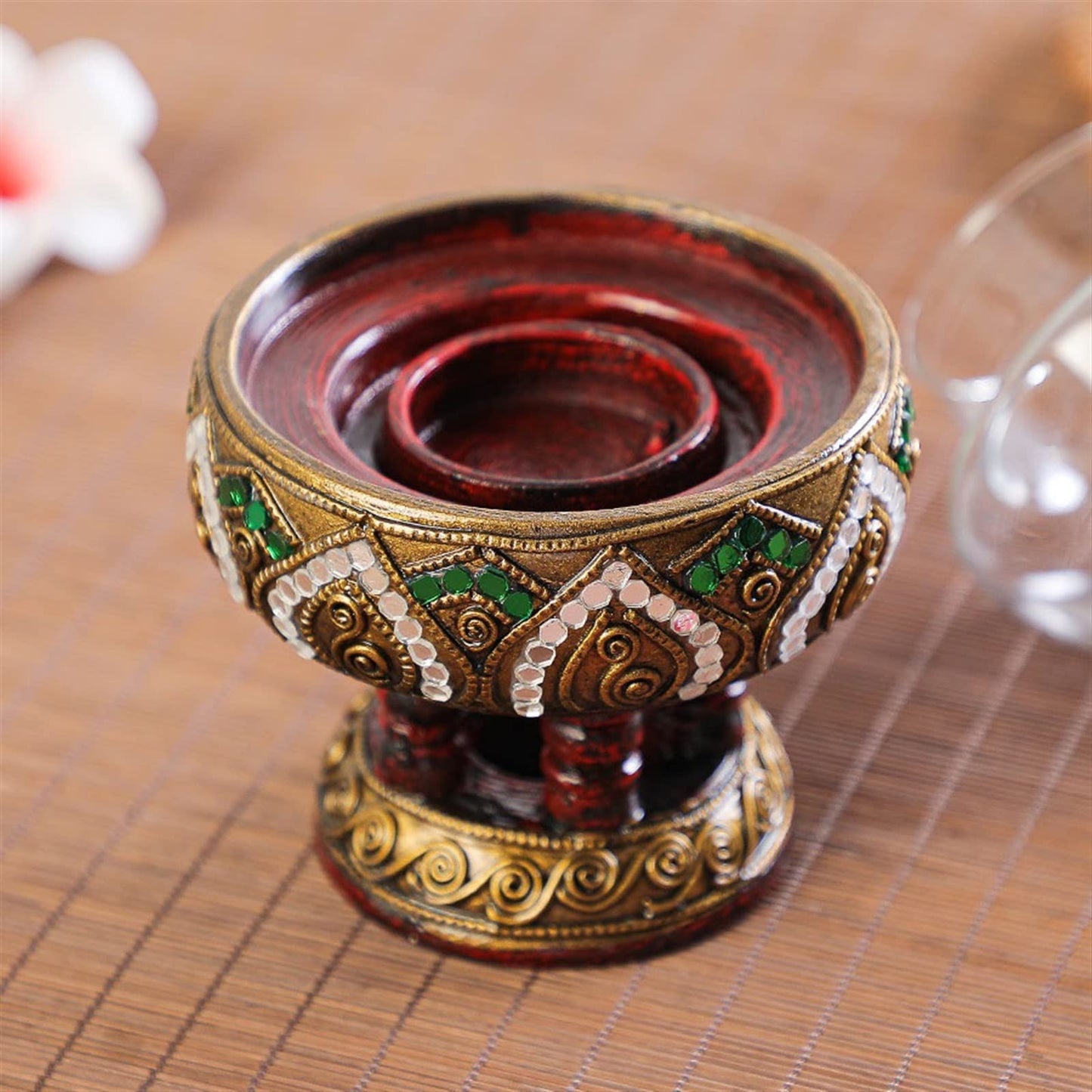 cfycfy987 Candelabra Wooden Candlestick Retro Windproof Candle Holder Dinner Table Candlestick Decoration Candle Sticks Holder