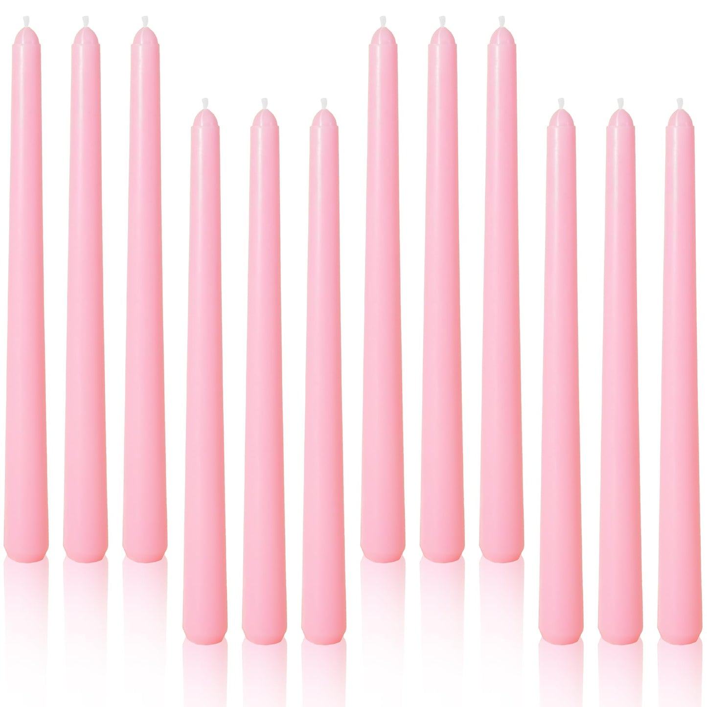 Viyffo Taper Candles, 10 Inch, 12 Pack, Cheery Bloom Pink – Unscented, Dripless & Smokeless Design, Up to 8 Hour Burn – Long Tall Taper Candlesticks for Wedding, Dinner & Home Decor