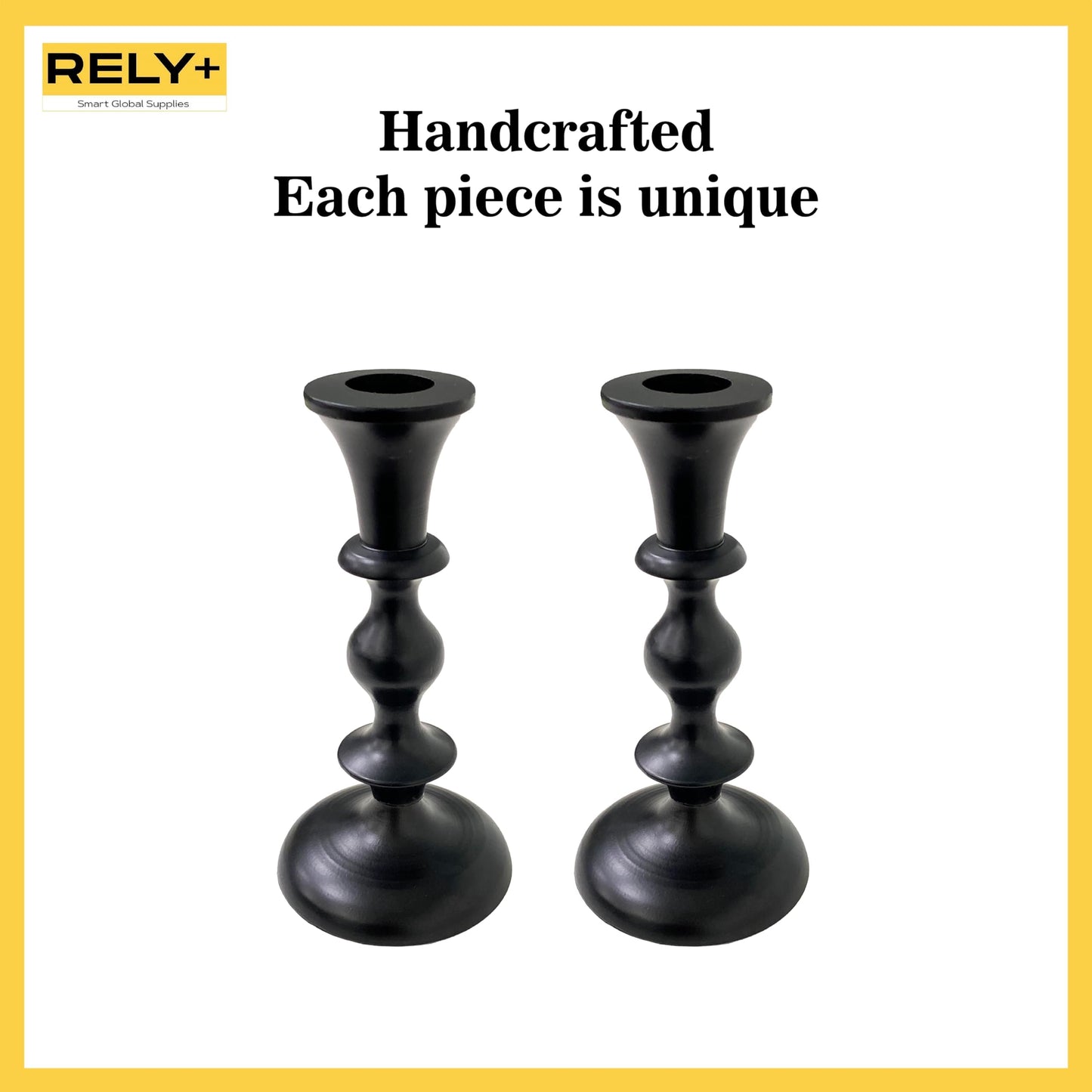 Black Candle Holders Set of 2 Decorative Centerpiece Table Candlesticks Holders for Taper Candles Home Decor Easter Candle Holders for Dinner Party Wedding Decorations