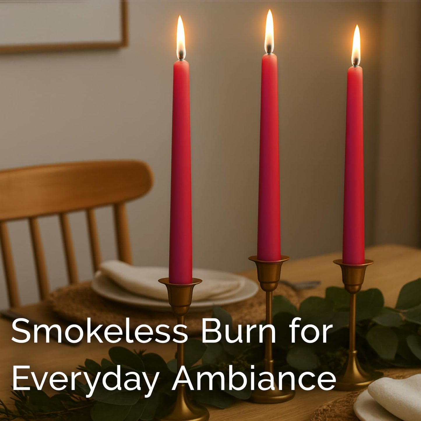 Stonebriar Unscented Taper Candles – 7 Hour Burn Time, Long-Lasting Wax Candles for Weddings, Holidays, Home Décor & Special Events, Pack of 10, Red, 10"