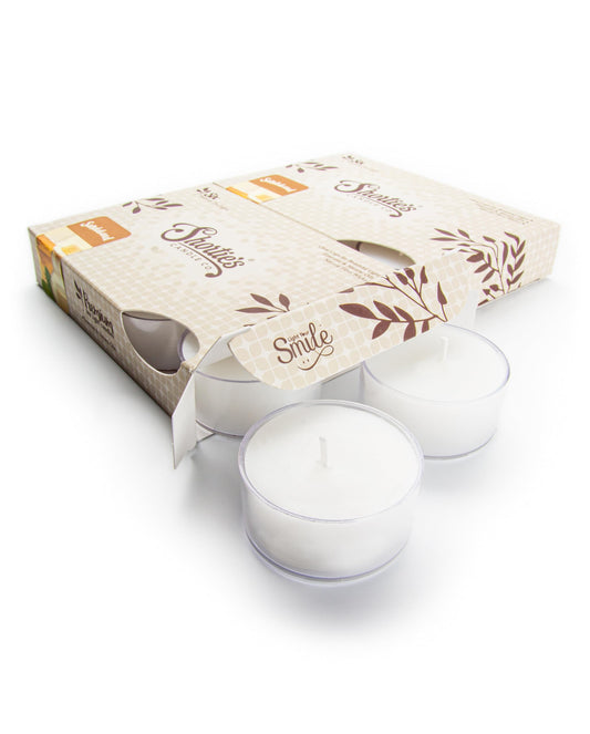 Pure Sandalwood Premium Tealight Candles Multi Pack - Highly Scented with Essential Oils - 12 White Tea Lights - Beautiful Candlelight - Made in the USA - Incense & Earth Collection