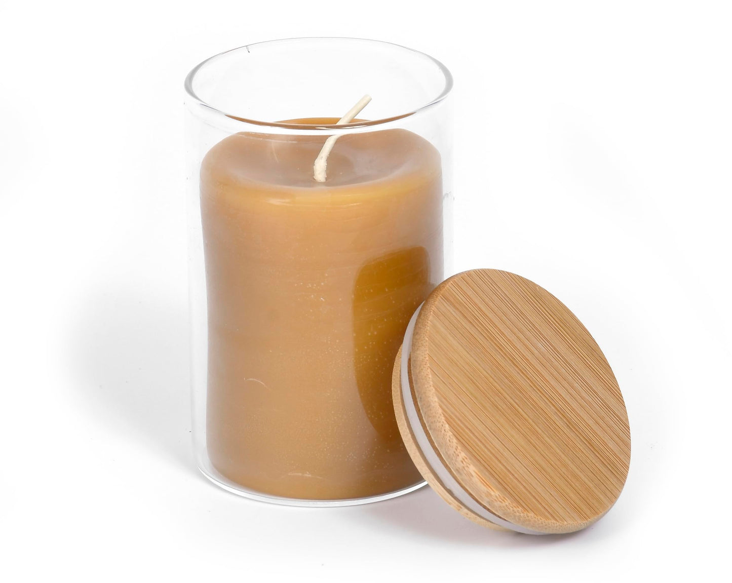 BeeTheLight Beeswax Jar Candle - 100% Pure USA Bees Wax in Glass Container - All Natural Light Honey Scent