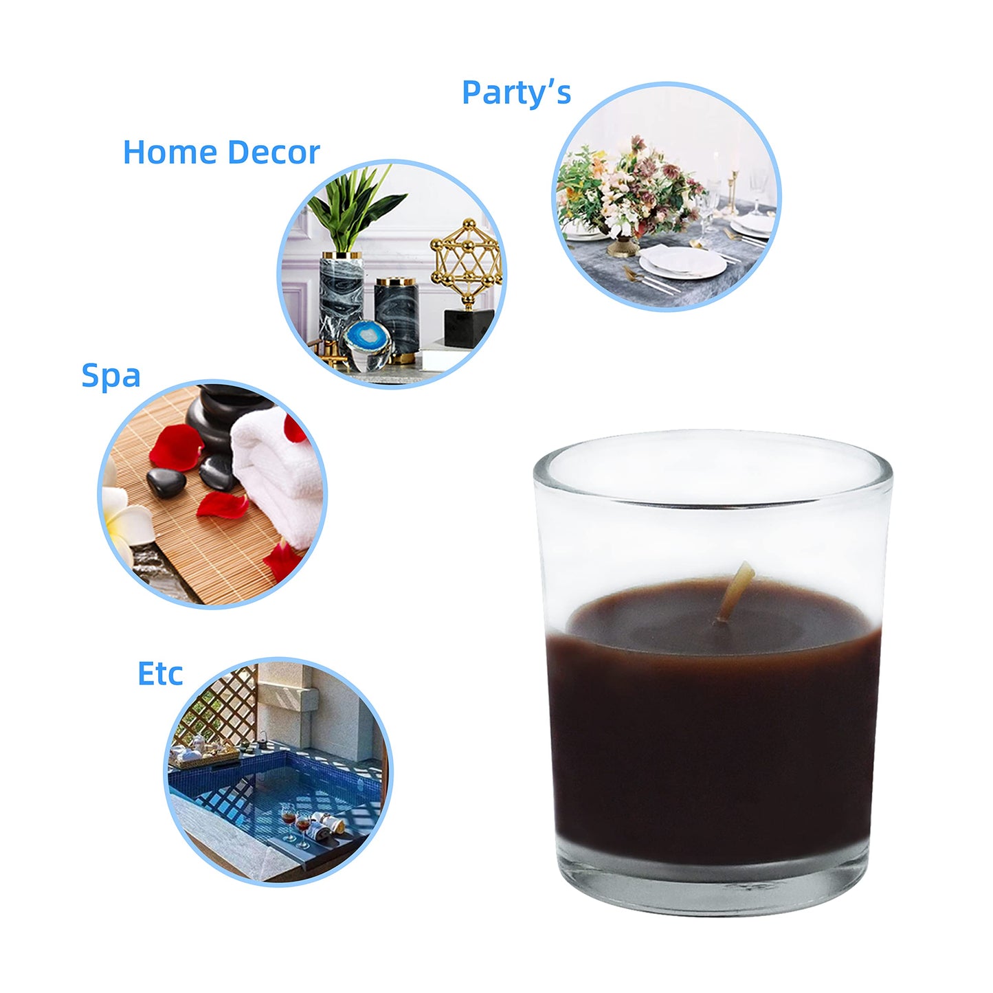 Zest Candle 12-Piece Votive Candles, Brown Round Glass