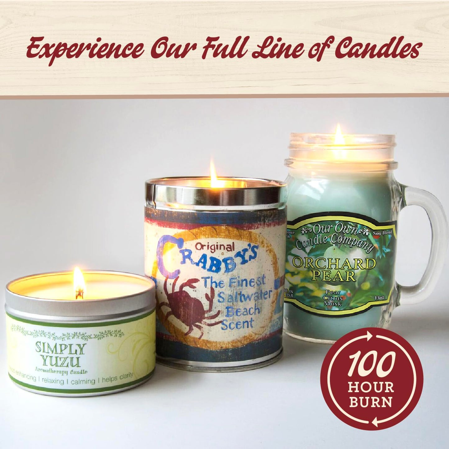 Our Own Candle Company, Lavender Vanilla Scented Mason Jar Candle, 100 Hour Burn Time, 13 Ounces