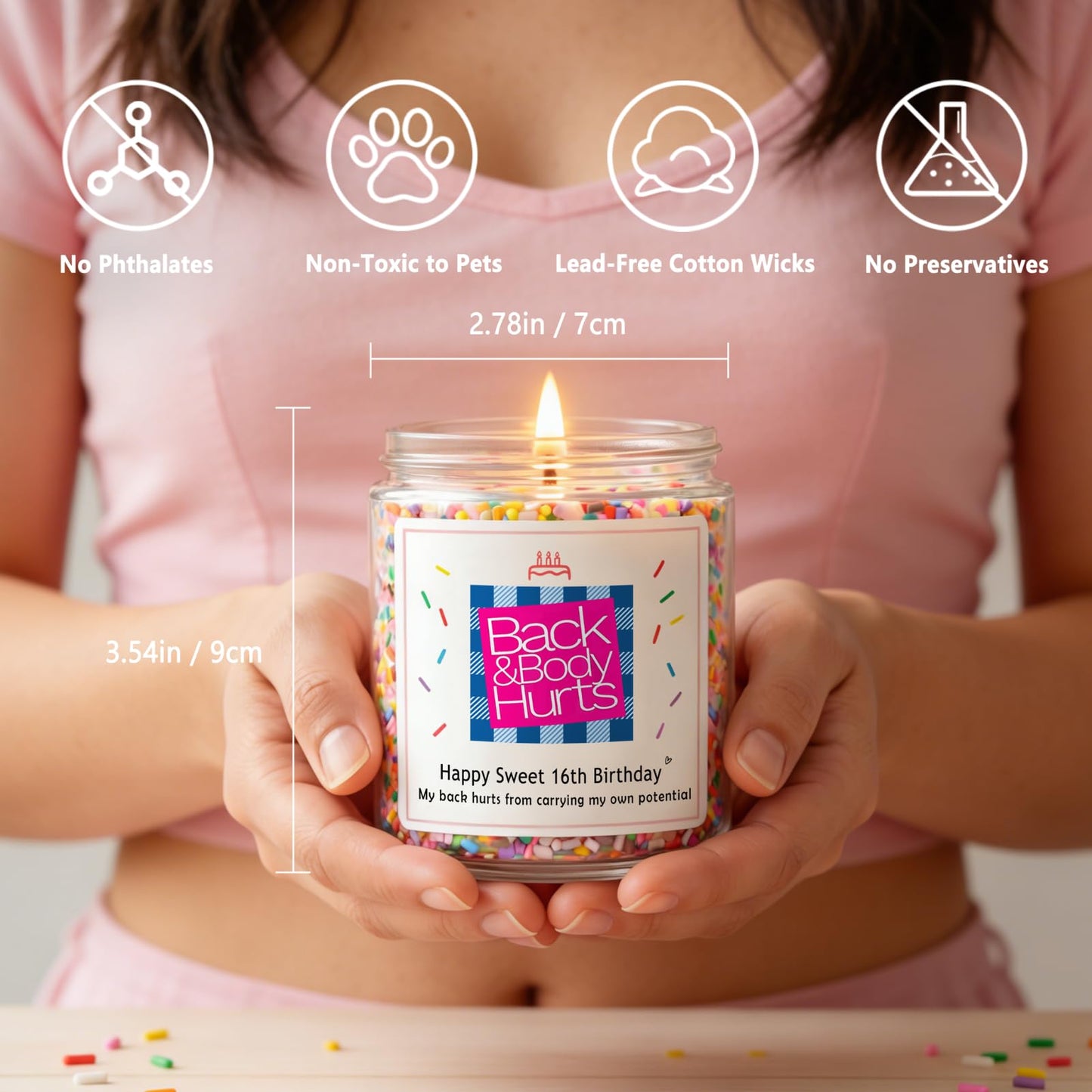 Homsolver 16th Birthday Gifts for Girls - Sweet 16 Vanilla Cream Scented Candle, 16th Birthday Decorations for Girls, Natural Soy Wax Gift for Daughter, Sister, Best Friend, Niece