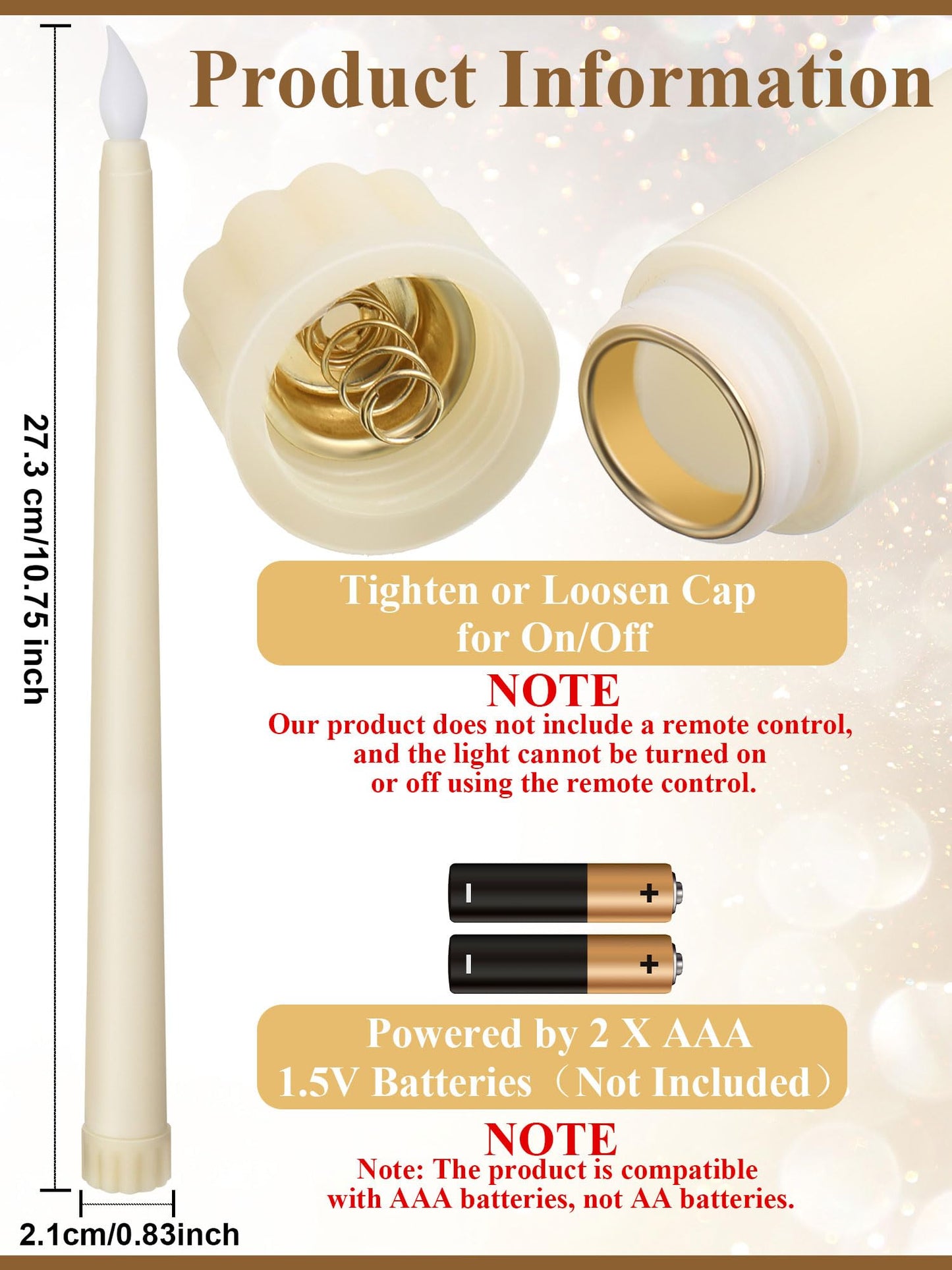 Retisee 220 Pcs 11 Inch Flameless Taper Candles LED Candles Bulk Battery Operated Taper Candle Flickering LED Candlesticks for Valentines Birthday Wedding Party Decor (Classic Style,Ivory)