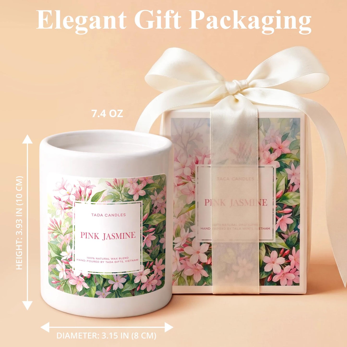 Premium Wickless Candles for Candle Warmer Lamp, Long-Lasting Fragrance Wax, Clean Burn Scented Wax for Candle Warmer, Smokeless Wickless Option (Pink Jasmine)