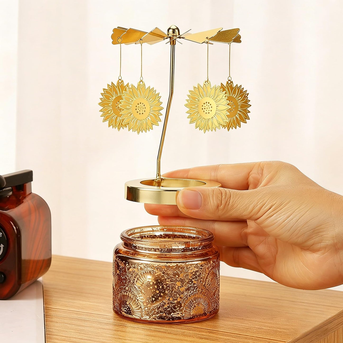 Candle Gifts for Women, Birthday Gifts for Mom Daughter Sister Wife, Unique Sunflower Gift for Friends Women, Rotatable Scented Candles Gift for Christmas Anniversary Mothers Day (Sunflower)