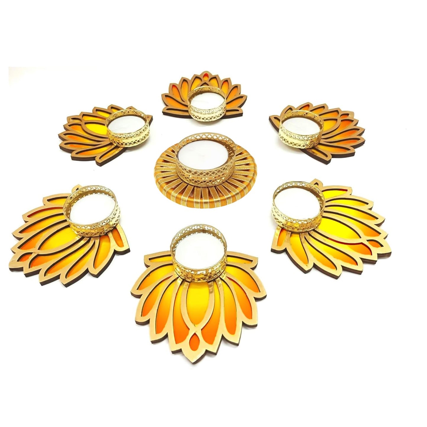 Shalin India Tealight Candles Candles for Home Décor | Weddings | Long Burning Smokeless Tea Lights | Fits Tealight Candle Holder, Glass & Decorative Tea Light Holders (Golden Lotus)