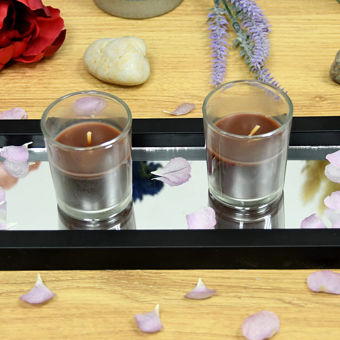 Zest Candle 12-Piece Votive Candles, Brown Round Glass