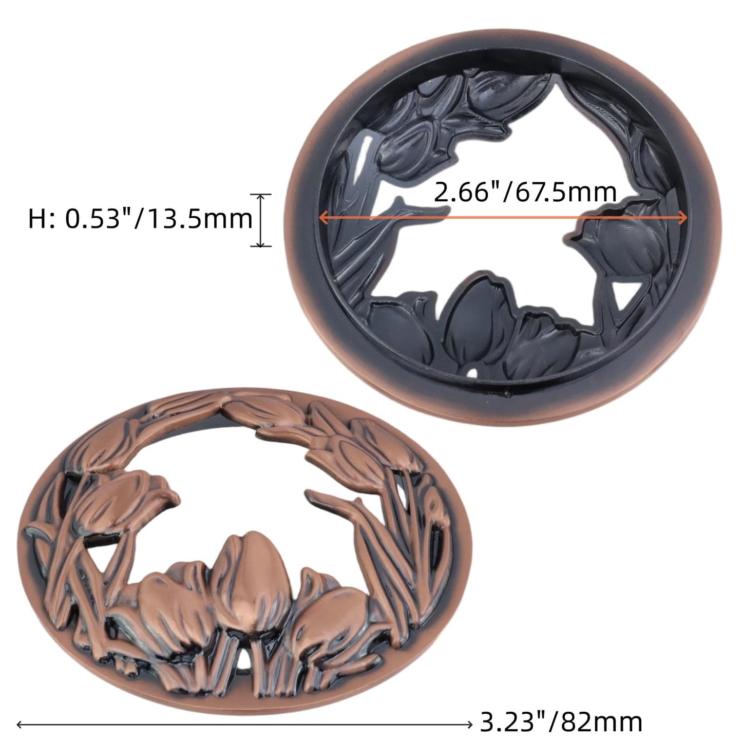 Tsnamay Zinc Alloy Lid Jar Candle Topper, Copper Flowers Jar Lid Candle Toppers to Burn Evenly Home Decor Accessories Candles Shades Sleeves Cover Top Lid