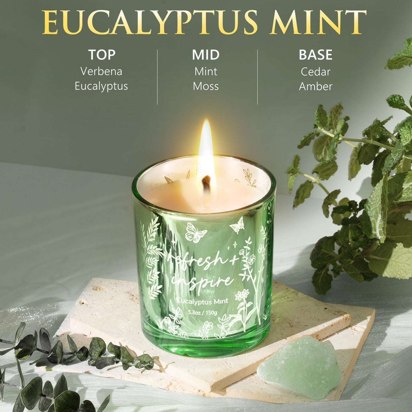 Scented Candles for Women, 3 Pack Candle Sets Soy Candles for Home Scented Holiday Votive Candle Gifts Set, Mothers Day Birthday Gifts for Women Mom Friend -Eucalyptus Mint/Bergamot Jasmin/Sage Citrus