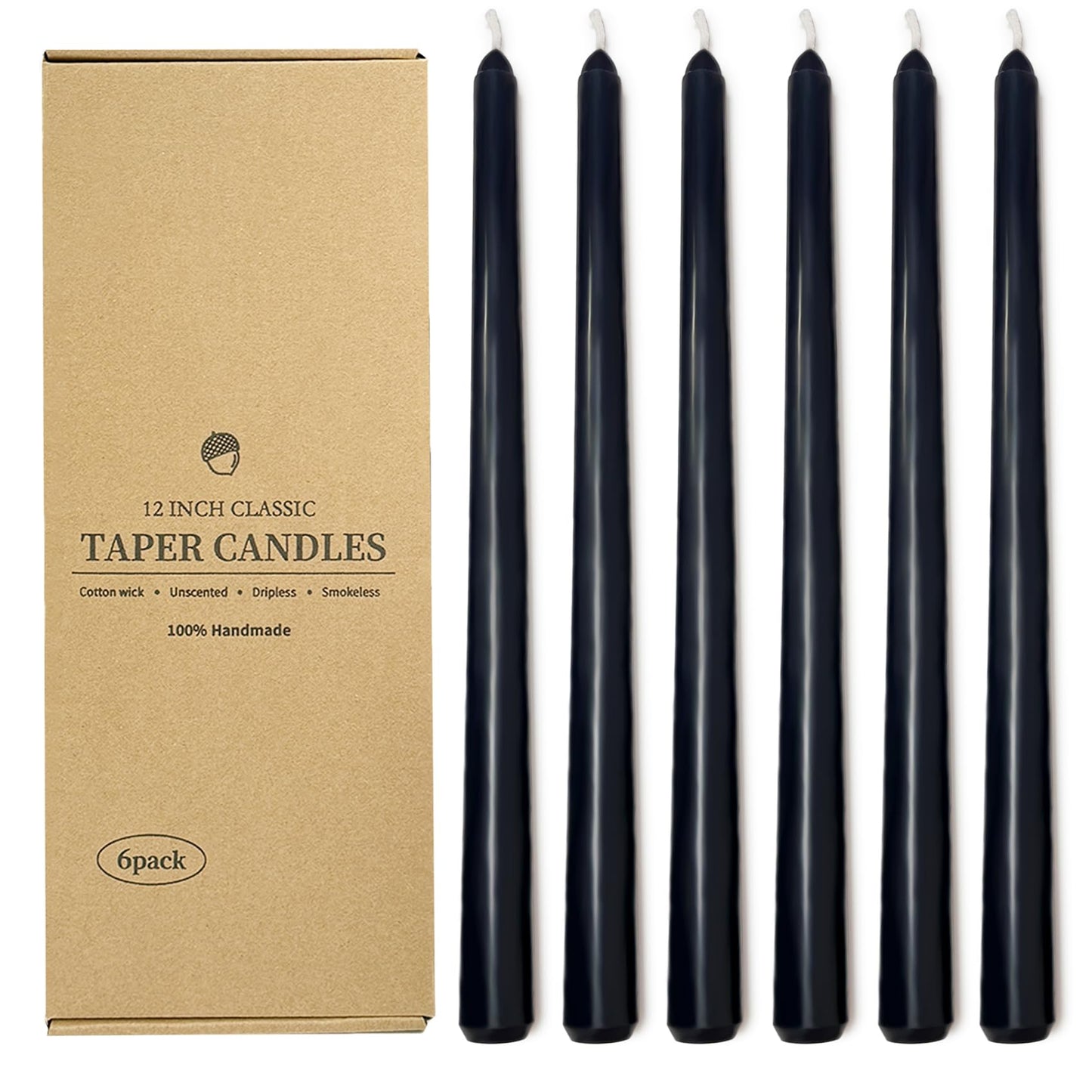 Long Taper Candles 6 Pcs Unscented Taper Candlesticks for Dinner Home Decor Kitchen Wedding Birthday Party Decorations