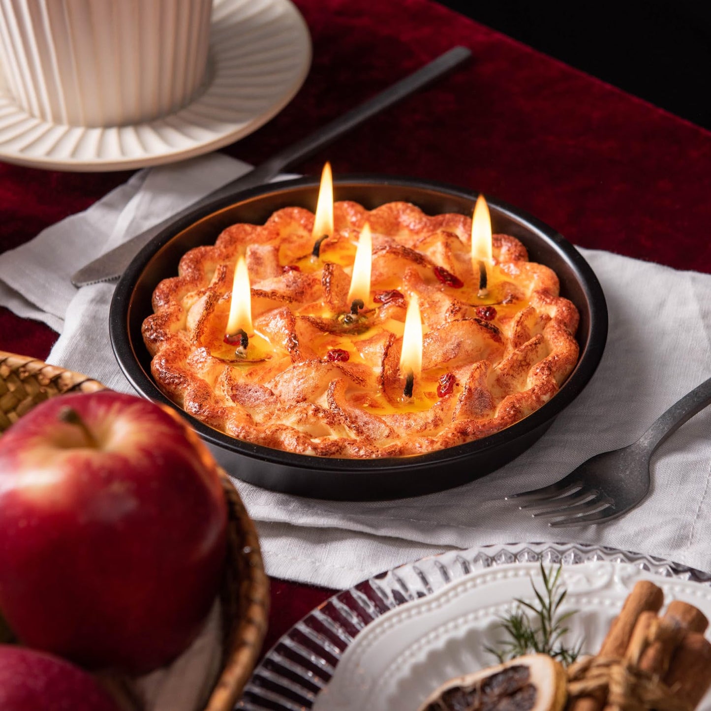 Apple Pie Realistic Food Scented Vegetable Wax Candle